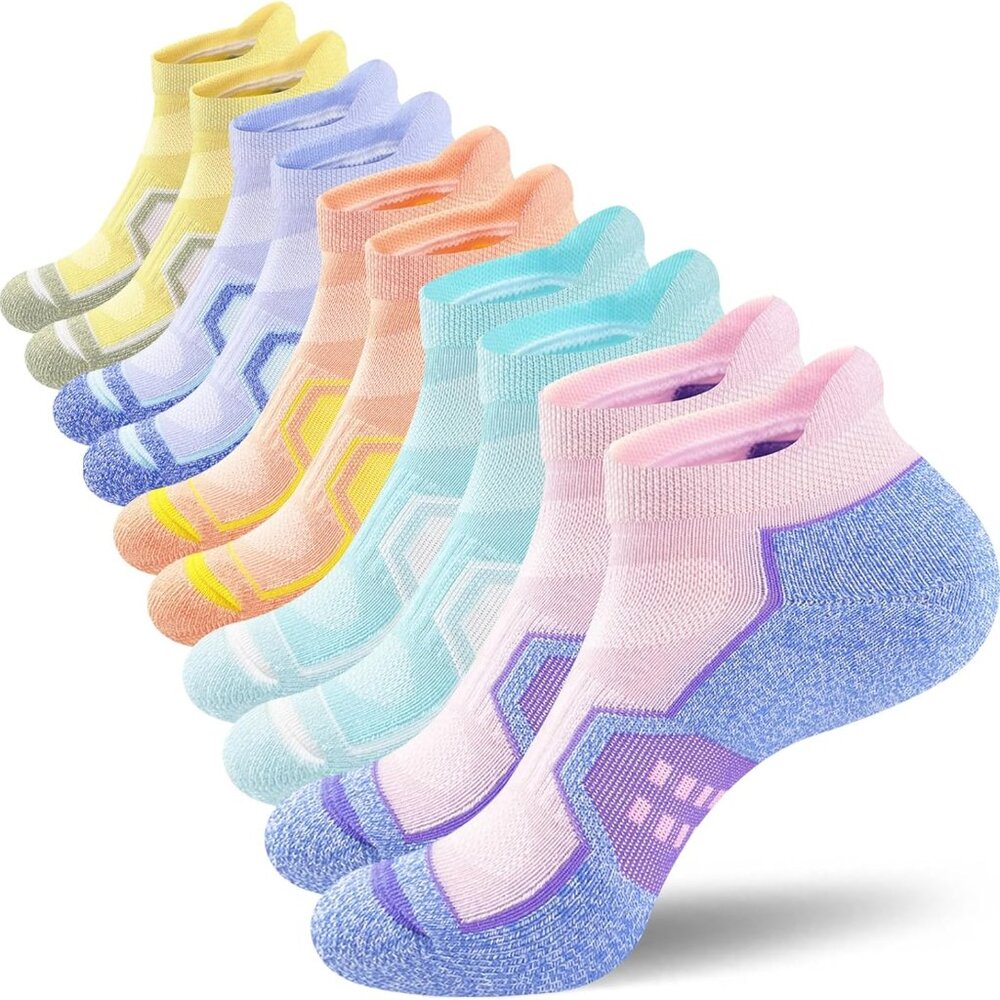 Womens Ankle Comfort Cushioned Anti-Blister Wicking Athletic Running Socks 5 Pai